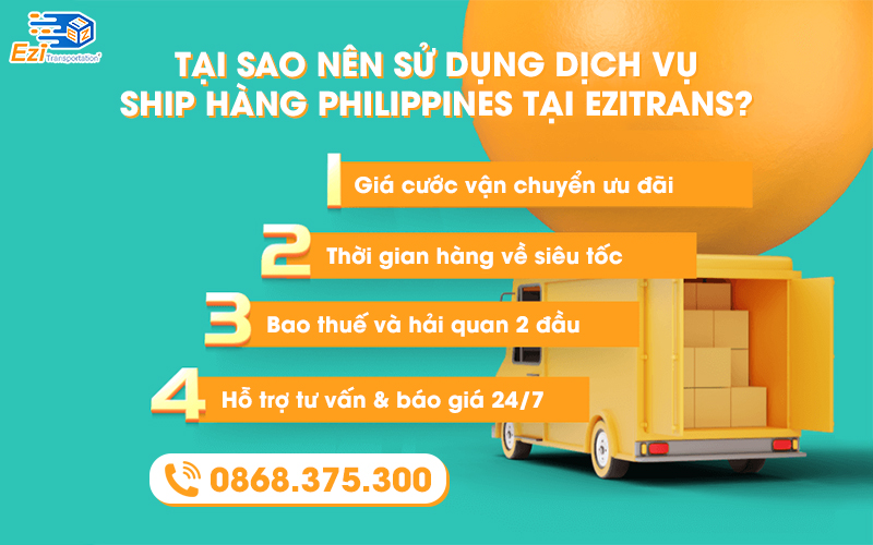 Tại sao nên sử dụng dịch vụ ship hàng từ Philippines về Việt Nam tại EziTrans?