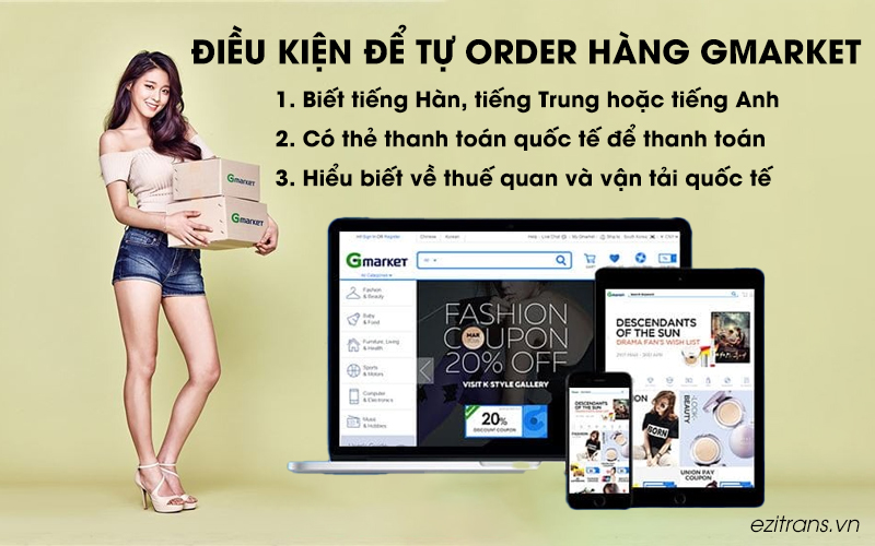 Điều kiện để tự order hàng Gmarket