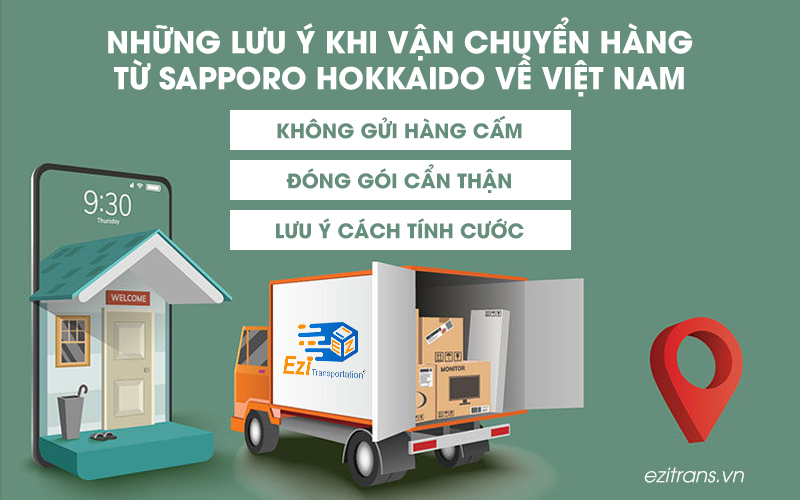 Những lưu ý khi vận chuyển hàng từ Sapporo Hokkaido về Việt Nam