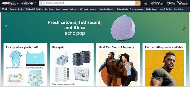 Amazon.co.uk là trang web thương mại điện tử phổ biến top 1 UK