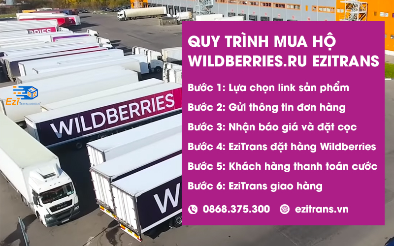 Quy trình mua hộ hàng Wildberries từ Nga về Việt Nam tại EziTrans