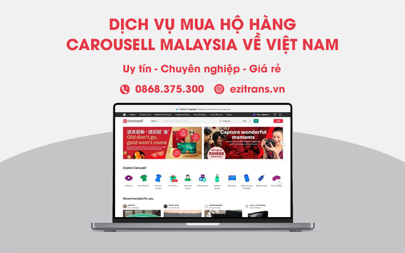 Dịch vụ mua hộ hàng Carousell Malaysia về Việt Nam uy tín, chuyên nghiệp, giá rẻ