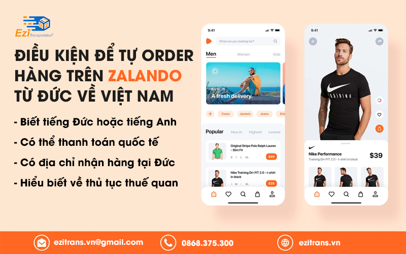 Điều kiện để tự order hàng Zalando từ Đức về Việt Nam