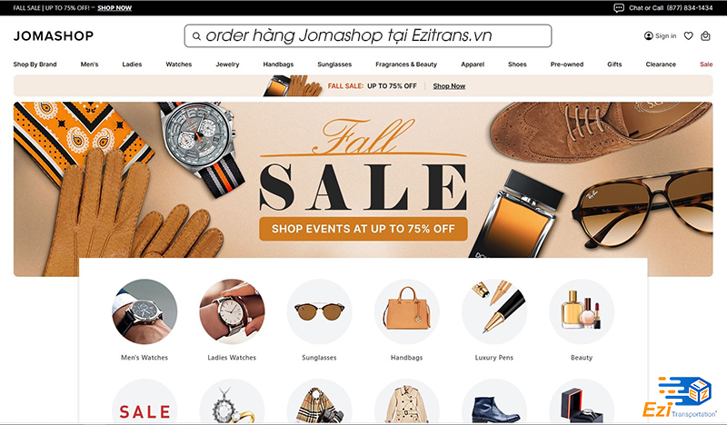 Jomashop là một trong những trang web bán lẻ trực tuyến nổi tiếng tại Mỹ