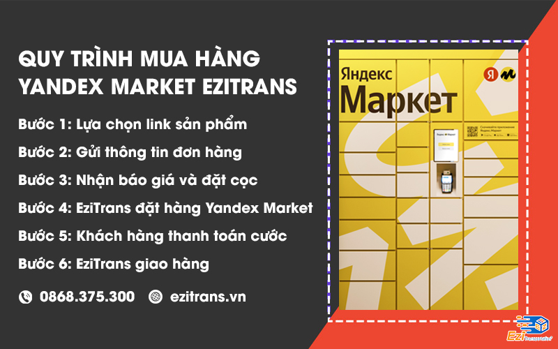 Quy trình đặt mua hàng trên Yandex Market ship về Việt Nam tại EziTrans