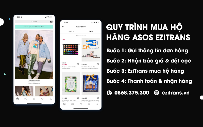 Quy trình mua hộ hàng ASOS từ Anh về Việt Nam tại EziTrans