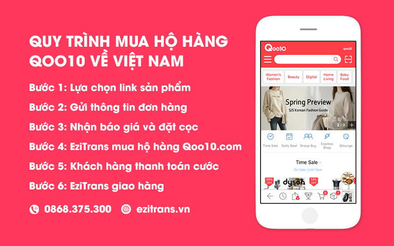 Quy trình mua hộ hàng Qoo10 về Việt Nam tại EziTrans