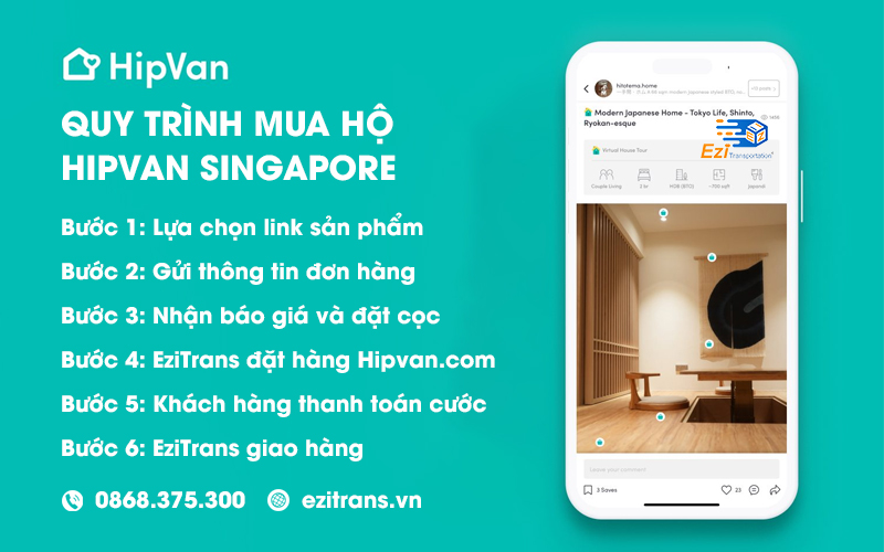 Quy trình order hàng HipVan từ Singapore về Việt Nam tại EziTrans