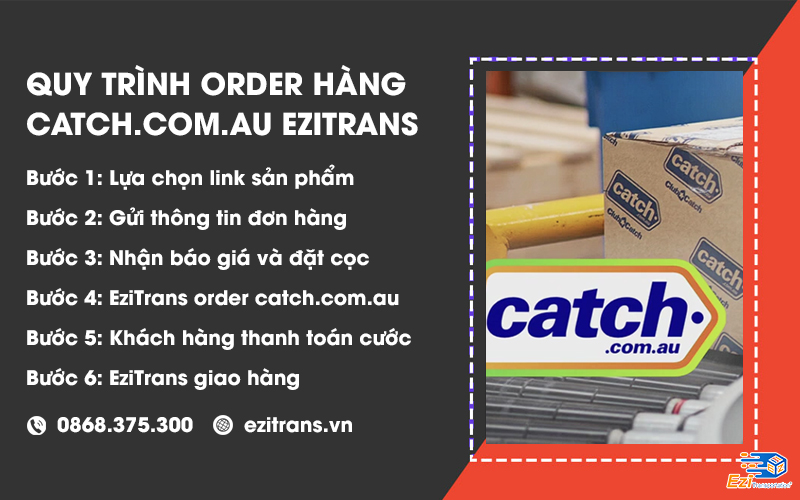 Quy trình order hàng trên Catch.com.au từ Úc về Việt Nam tại EziTrans