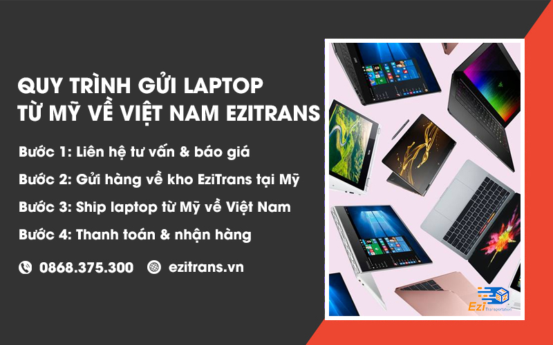 Quy trình gửi laptop từ Mỹ về Việt Nam tại EziTrans