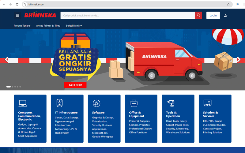 Bhinneka là một nền tảng thương mại điện tử nổi tiếng ở Indonesia