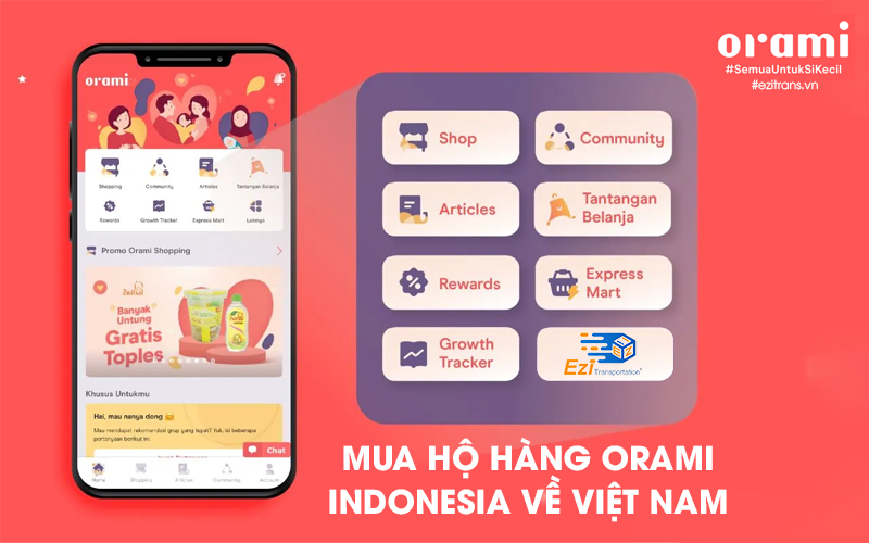 Dịch vụ mua hộ hàng Orami Indonesia về Việt Nam giá rẻ