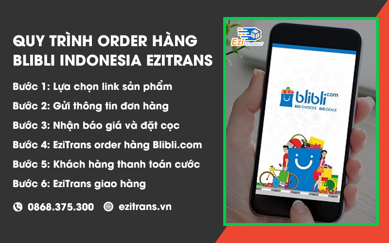 Quy trình order hàng Bilbli từ Indonesia về Việt Nam tại EziTrans
