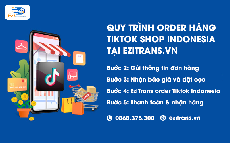Quy trình order hàng Tiktok Shop Indonesia tại EziTrans