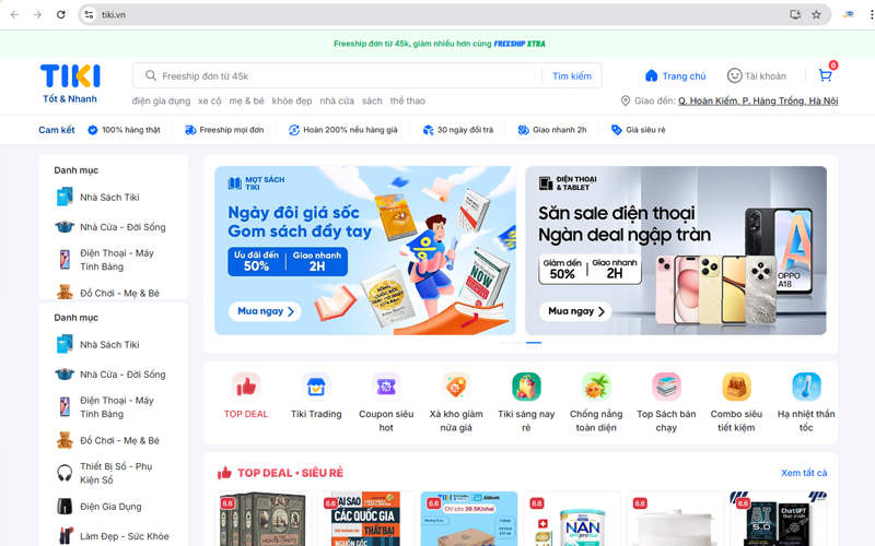 Tiki - Kênh mua sắm online uy tín đặc biệt là về sách Tiki - Kênh mua sắm online uy tín đặc biệt là về sách