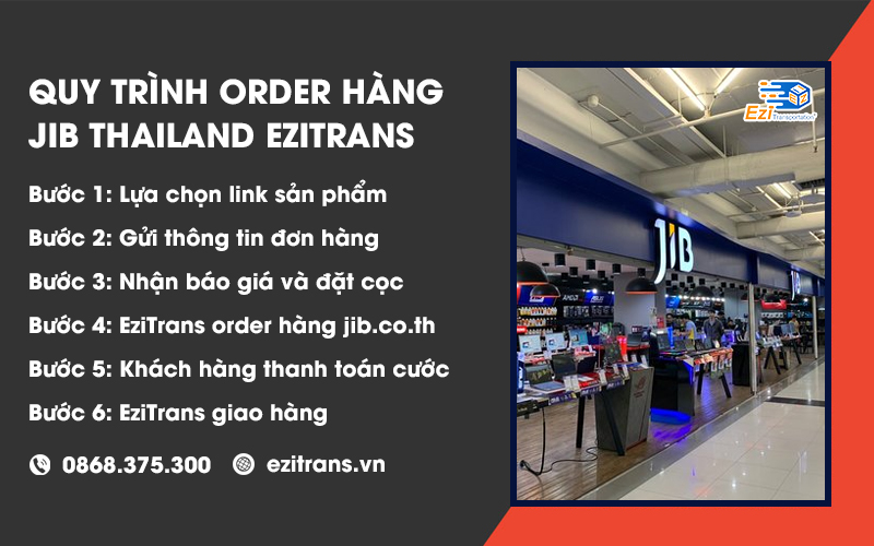 Quy trình order hàng JIB Thái Lan chính hãng tại EziTrans