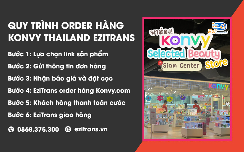 Quy trình order hàng Konvy từ Thái Lan về Việt Nam tại EziTrans Quy trình order hàng Konvy từ Thái Lan về Việt Nam tại EziTrans