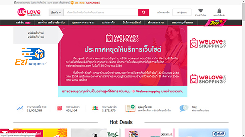 We Love Shopping là trang thương mại điện tử lớn và lâu đời tại Thái Lan