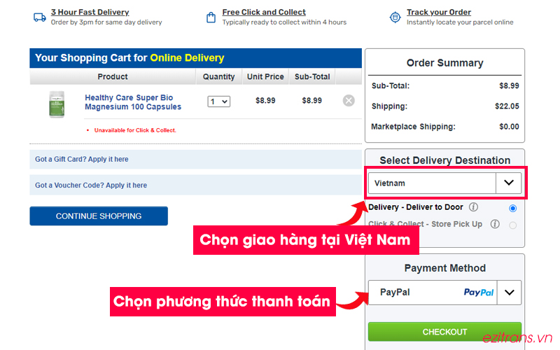 Lựa chọn đia chỉ giao hàng và phương thức thanh toán Lựa chọn đia chỉ giao hàng và phương thức thanh toán