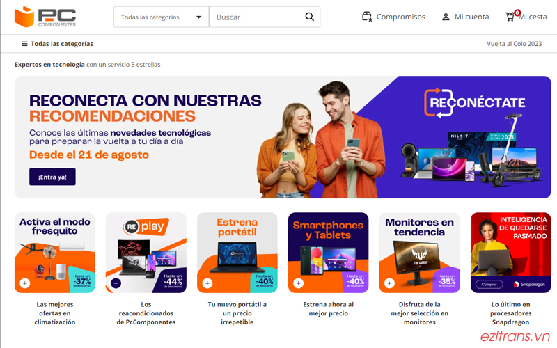 Giao diện website PcComponentes.com Giao diện website PcComponentes.com