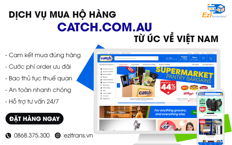Dịch vụ mua hộ hàng Catch.com.au giá rẻ tại EziTrans Dịch vụ mua hộ hàng Catch.com.au giá rẻ tại EziTrans