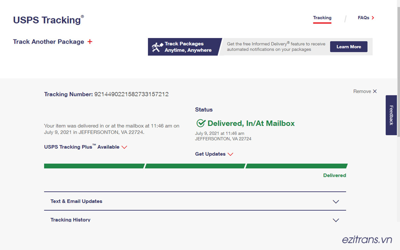 Các thông tin cần biết khi kiểm tra Tracking Number