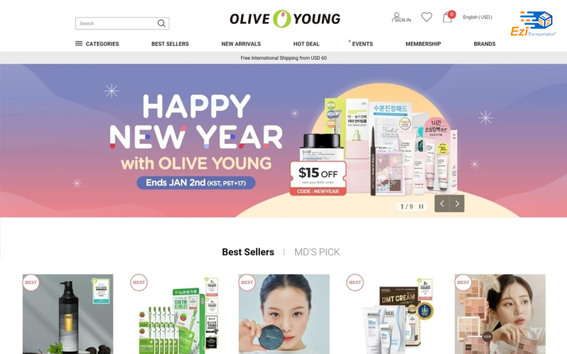 Order hàng Olive Young trên website oliveyoung.co.kr