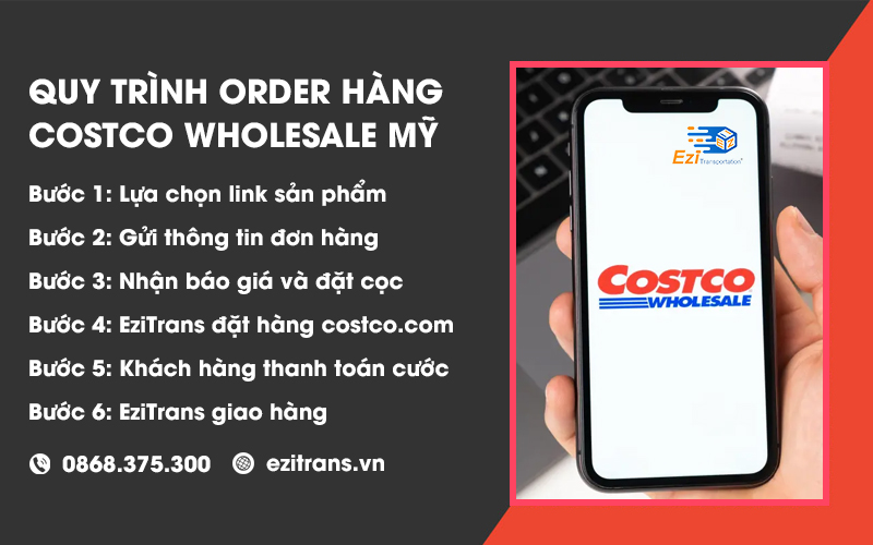 Quy trình order hàng Costco Mỹ tại EziTrans