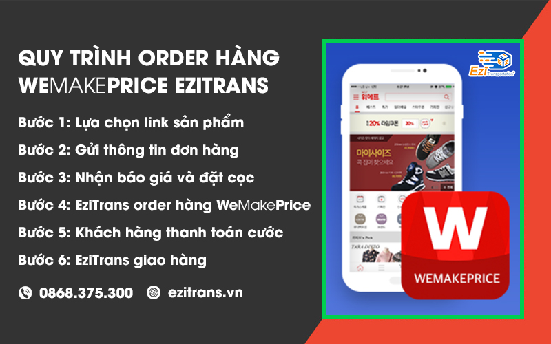 Quy trình order hàng WeMakePrice từ Hàn Quốc về Việt Nam tại EziTrans