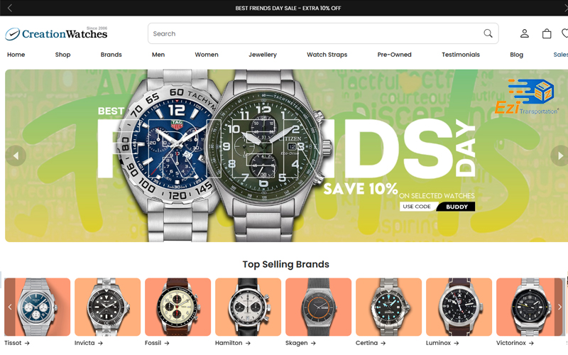 Creation Watches là một trang web bán đồng hồ uy tín ở Mỹ với giá cả hấp dẫn