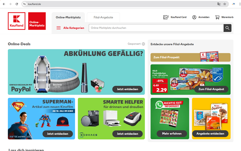 Kaufland.de là trang web chính thức của chuỗi siêu thị Kaufland của Đức