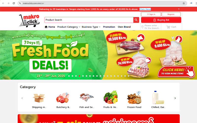 Makroclick là website thương mại điện tử nổi tiếng tại Thái Lan