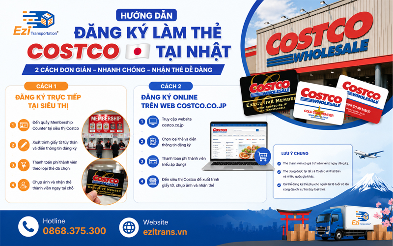 Hướng dẫn đăng ký làm thẻ Costco tại Nhật