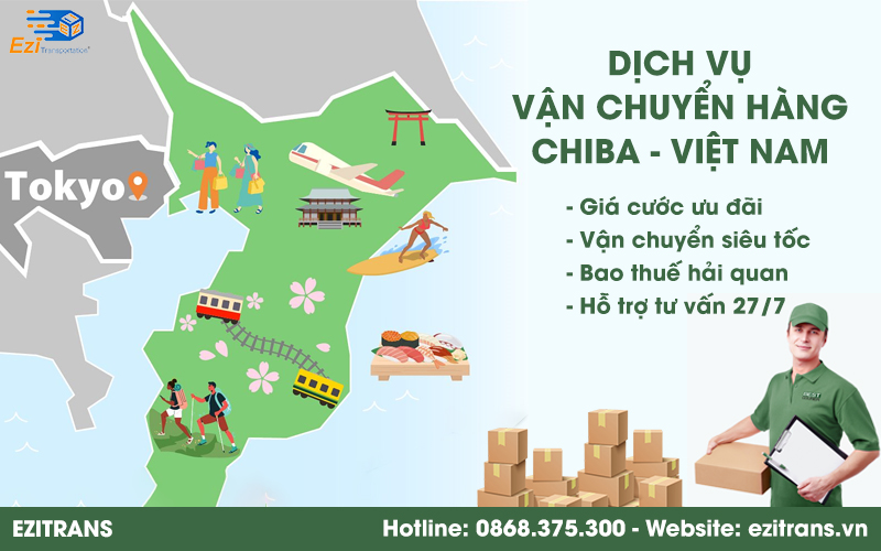 Dịch vụ vận chuyển hàng từ Chiba về Việt Nam bao thuế