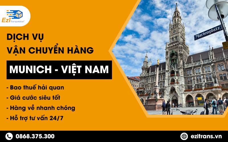 Dịch vụ vận chuyển hàng từ München về Việt Nam theo đường hàng không chuyên tuyến