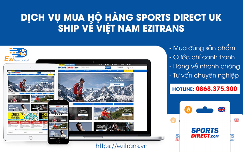 Dịch vụ mua hộ hàng Sports Direct UK ship về Việt Nam giá rẻ