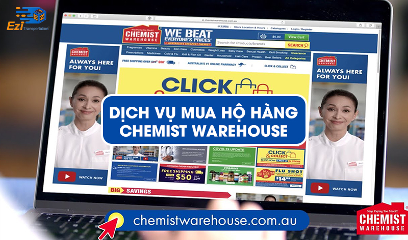 Mua hộ hàng trên website Chemist Warehouse