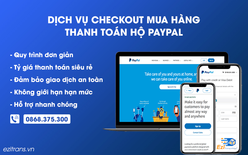 Dịch vụ checkout mua hàng, thanh toán hộ Paypal giá rẻ