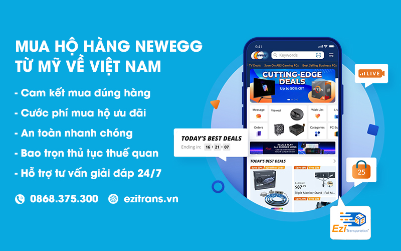 Dịch vụ mua hộ hàng Newegg từ Mỹ về Việt Nam uy tín an toàn